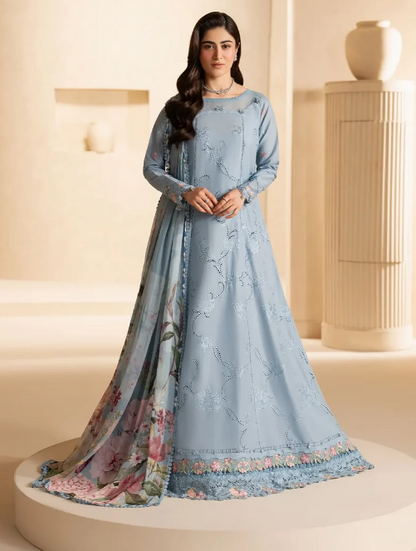 Elaf Premium | E Craft Chikankari 26 | EHC-5B PACIFIC - Luxury Dress - available at Maria Faisal in UK and USA.