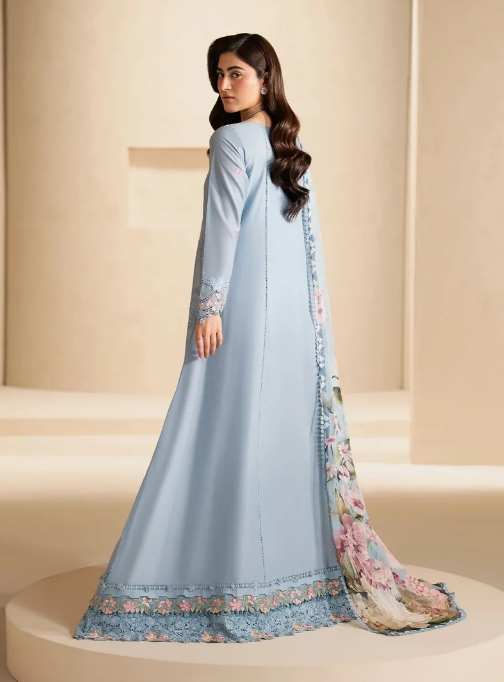 Elaf Premium | E Craft Chikankari 26 | EHC-5B PACIFIC - Luxury Dress - available at Maria Faisal in UK and USA.
