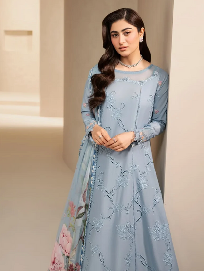 Elaf Premium | E Craft Chikankari 26 | EHC-5B PACIFIC - Luxury Dress - available at Maria Faisal in UK and USA.
