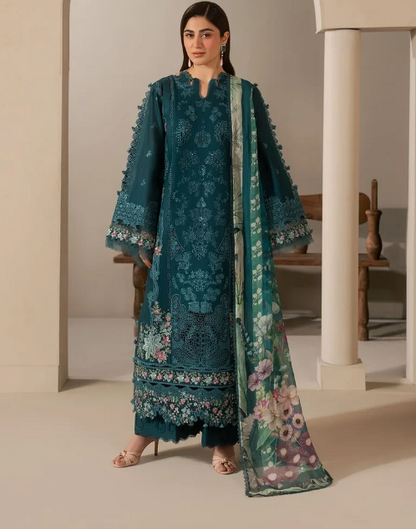 Elaf Premium | E Craft Chikankari 26 | EHC-2A MOSS - Luxury Dress - available at Maria Faisal in UK and USA.