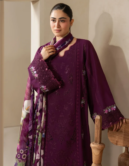 Elaf Premium | E Craft Chikankari 26 |EHC-2B CASSIS - Luxury Dress - available at Maria Faisal in UK and USA.