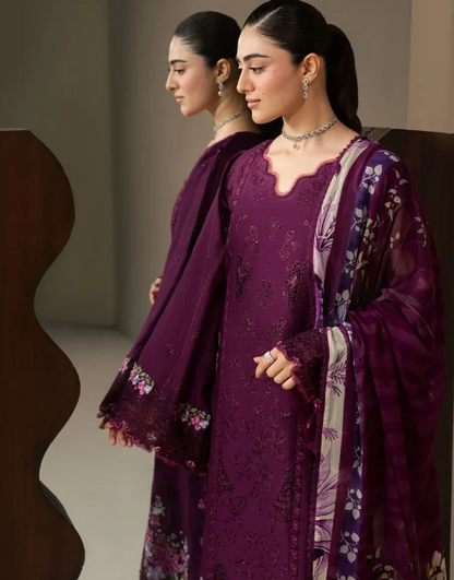 Elaf Premium | E Craft Chikankari 26 |EHC-2B CASSIS - Luxury Dress - available at Maria Faisal in UK and USA.