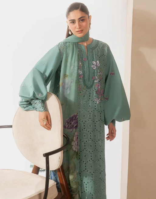 Elaf Premium | E Craft Chikankari 26 |EHC-1B WILLOW - Luxury Dress - available at Maria Faisal in UK and USA.
