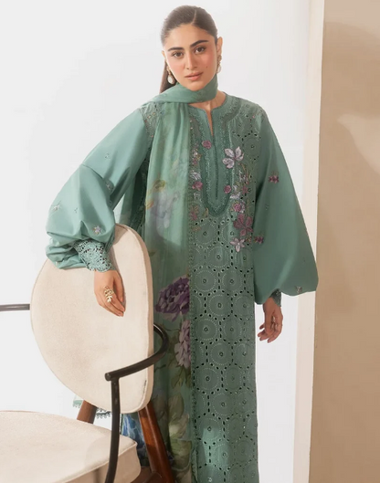 Elaf Premium | E Craft Chikankari 26 |EHC-1B WILLOW - Luxury Dress - available at Maria Faisal in UK and USA.