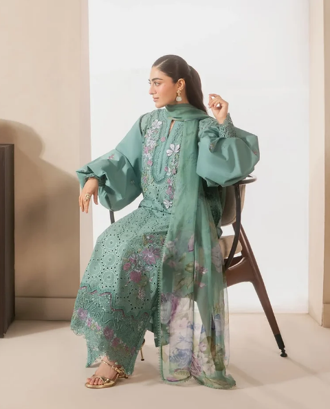 Elaf Premium | E Craft Chikankari 26 |EHC-1B WILLOW - Luxury Dress - available at Maria Faisal in UK and USA.