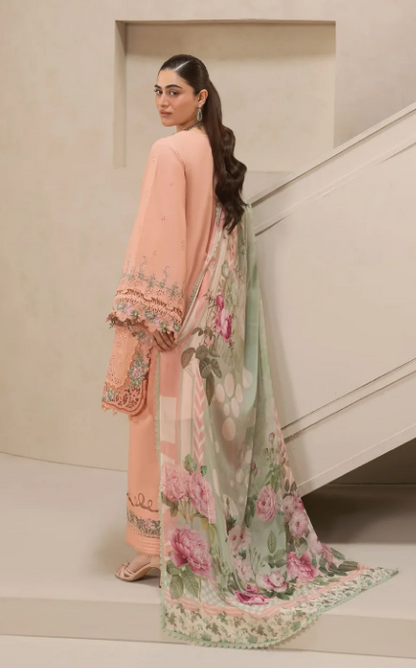 Elaf Premium | E Craft Chikankari 26 |EHC-3B DUSTROSE - Luxury Dress - available at Maria Faisal in UK and USA.
