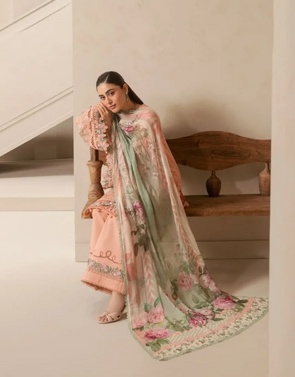 Elaf Premium | E Craft Chikankari 26 |EHC-3B DUSTROSE - Luxury Dress - available at Maria Faisal in UK and USA.