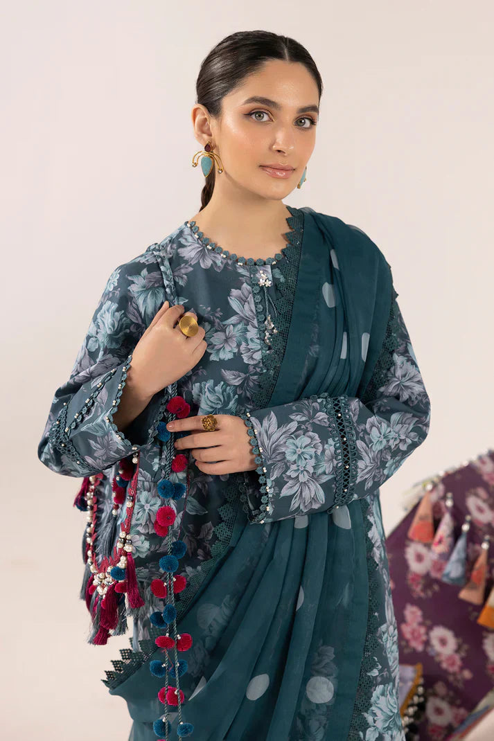 Alizeh | Sheen Lawn Prints 24 | Sea Mist - Pakistani Dress - Maria Faisal