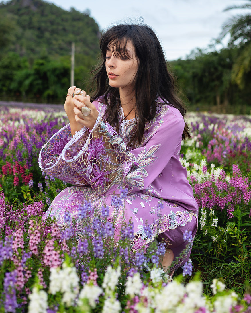 Mushq | Hemline the Secret Garden | Secret Thicket - Luxury Dress - available at Maria Faisal in UK and USA.
