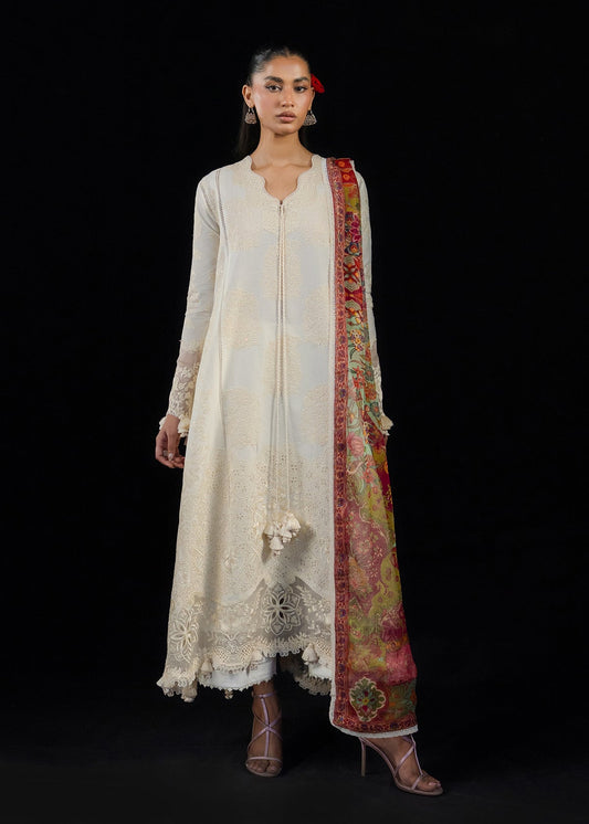 Hussain Rehar | Zan SS26 | Sefi - Luxury Dress - available at Maria Faisal in UK and USA.