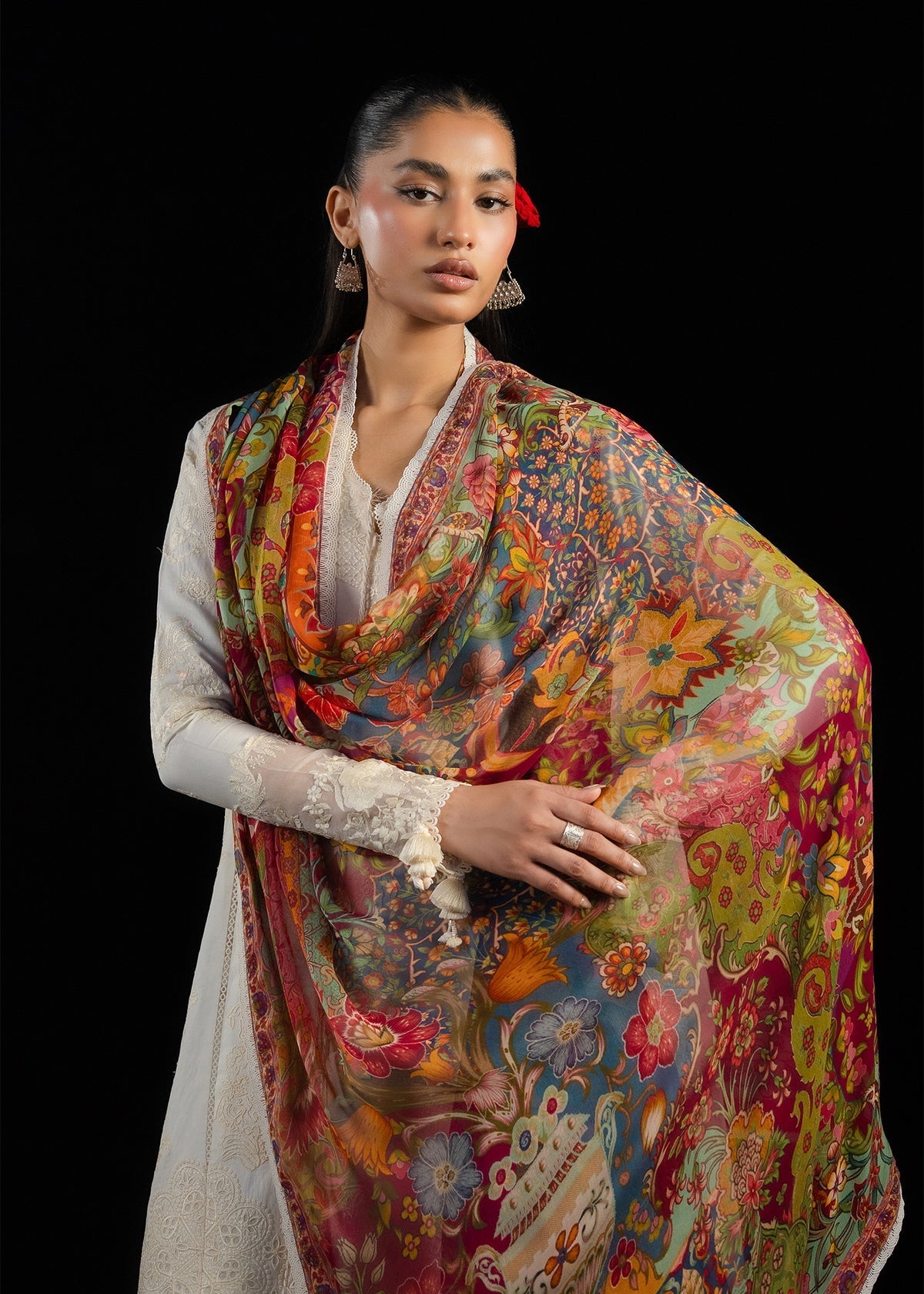Hussain Rehar | Zan SS26 | Sefi - Luxury Dress - available at Maria Faisal in UK and USA.