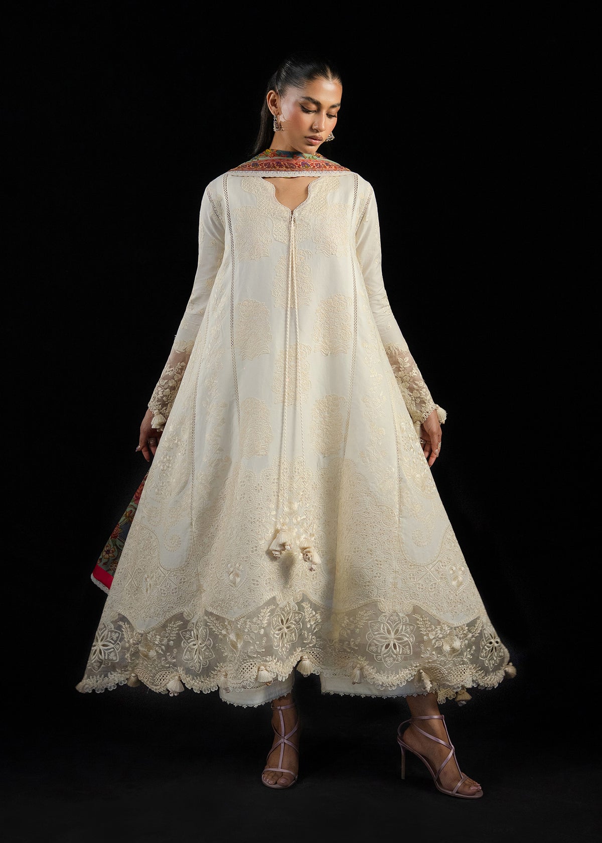 Hussain Rehar | Zan SS26 | Sefi - Luxury Dress - available at Maria Faisal in UK and USA.