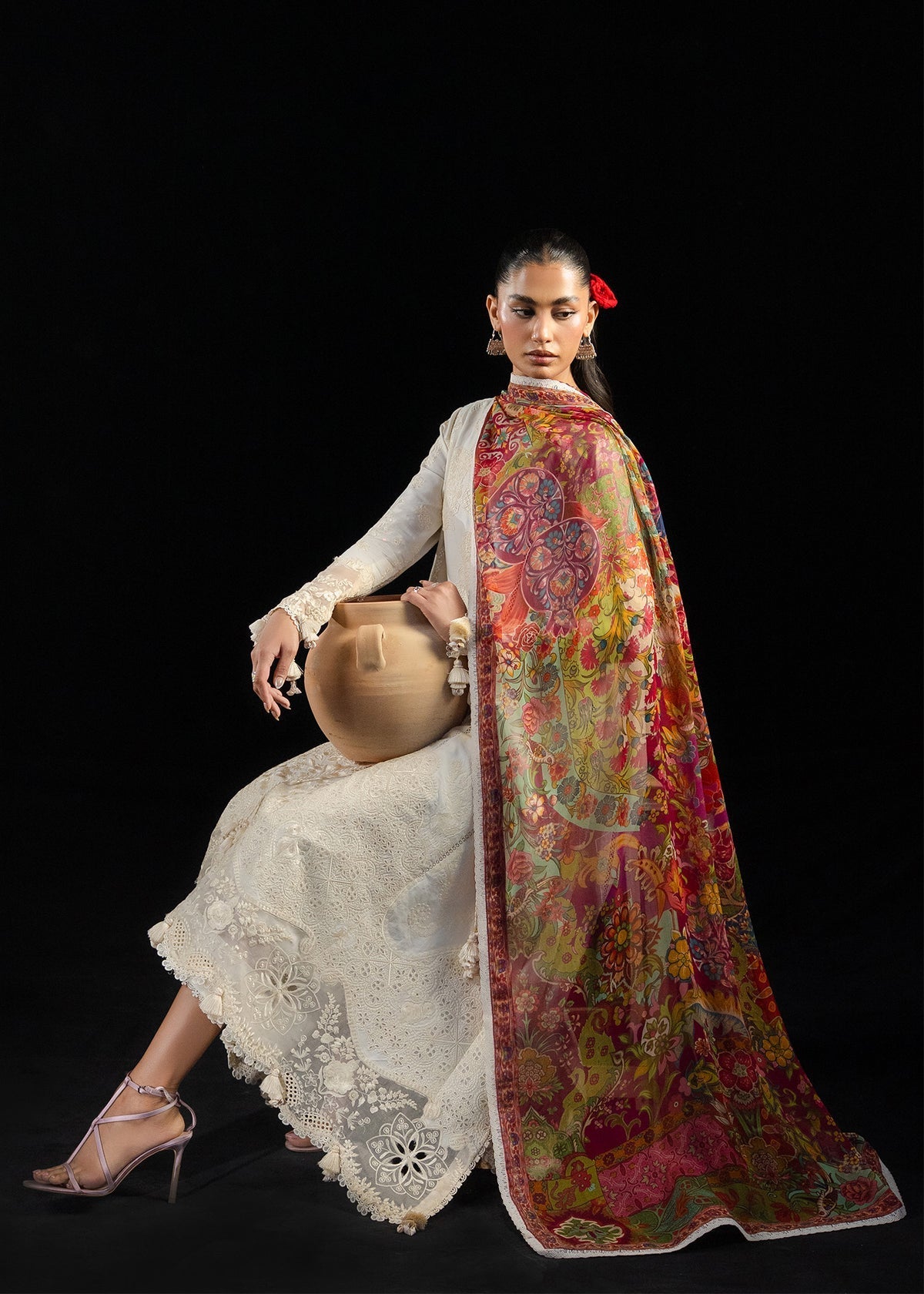 Hussain Rehar | Zan SS26 | Sefi - Luxury Dress - available at Maria Faisal in UK and USA.