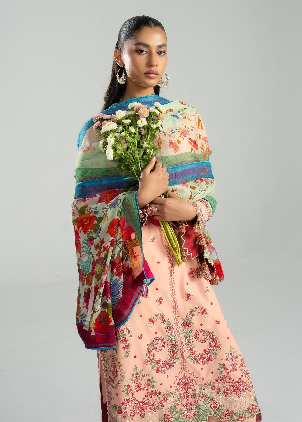 Hussain Rehar | Zan SS26 |Seftali - Luxury Dress - available at Maria Faisal in UK and USA.