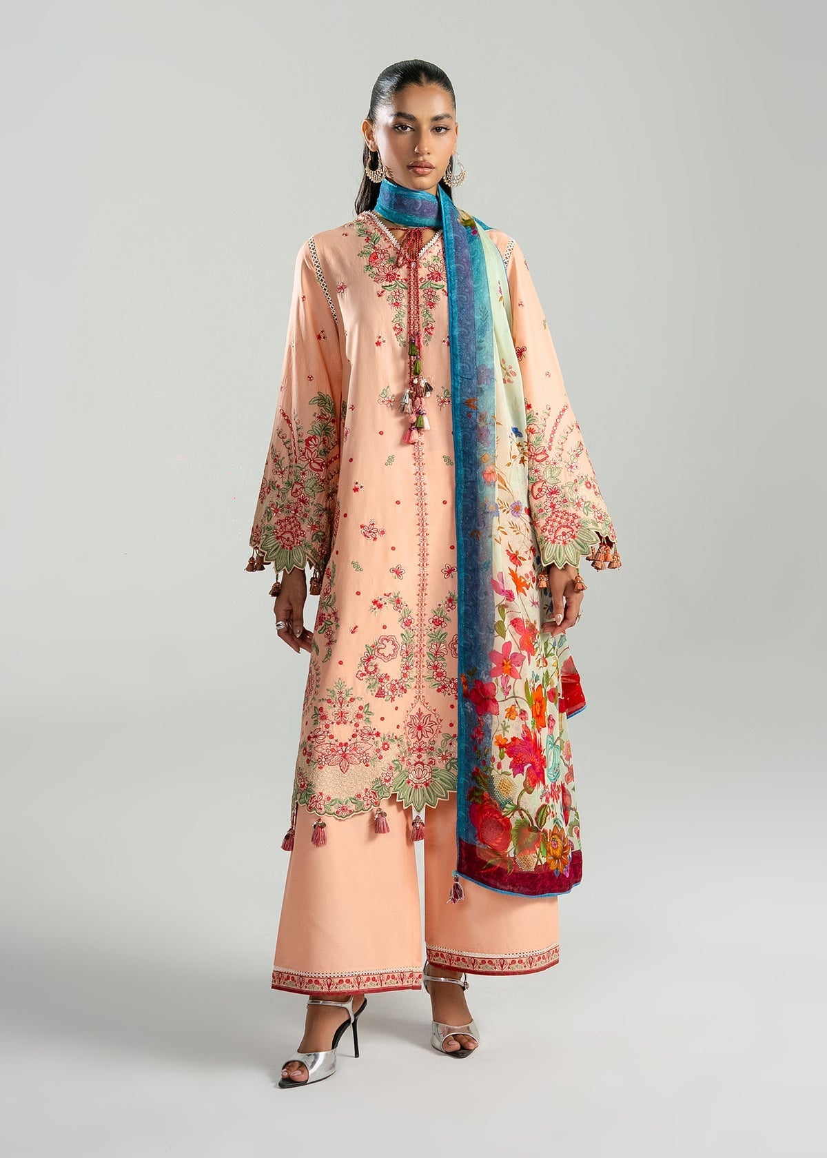 Hussain Rehar | Zan SS26 |Seftali - Luxury Dress - available at Maria Faisal in UK and USA.