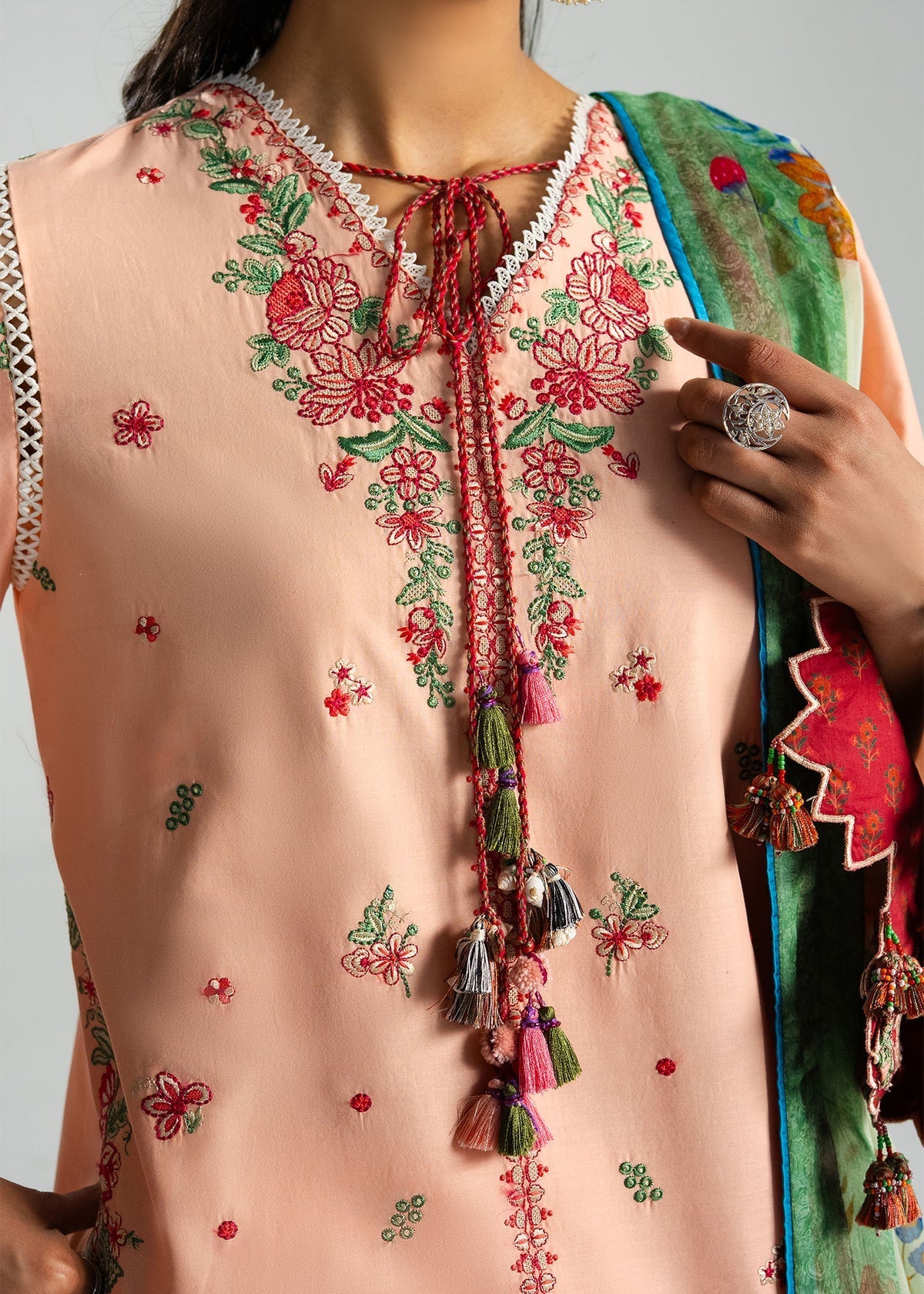 Hussain Rehar | Zan SS26 |Seftali - Luxury Dress - available at Maria Faisal in UK and USA.