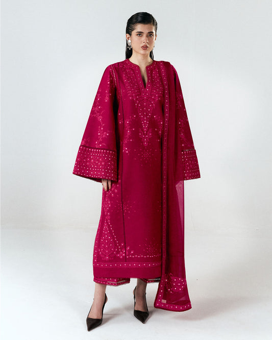 Jugnu | SS 26 Lawn | Sela - Luxury Dress - available at Maria Faisal in UK and USA.