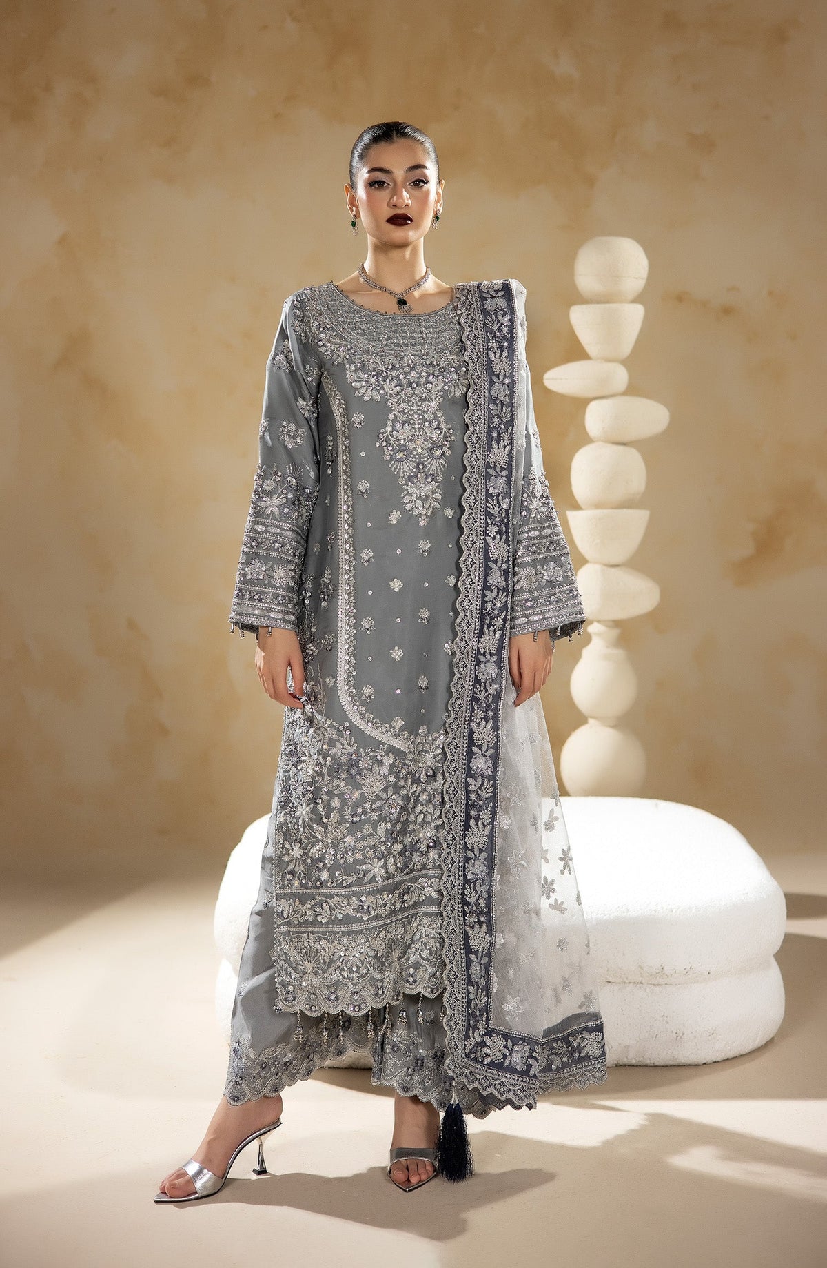 Imrozia Premium | Aurelia Formals 26 | JF-40 B Selene - Formal Dress - available at Maria Faisal in UK and USA.
