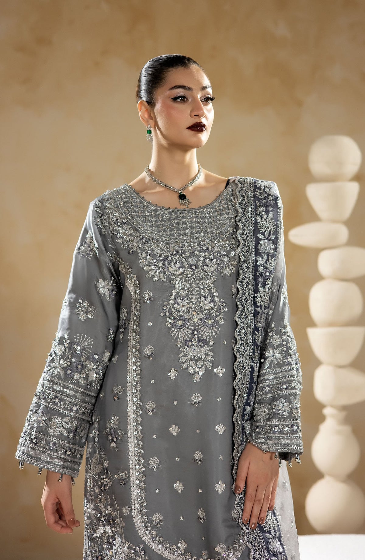 Imrozia Premium | Aurelia Formals 26 | JF-40 B Selene - Formal Dress - available at Maria Faisal in UK and USA.