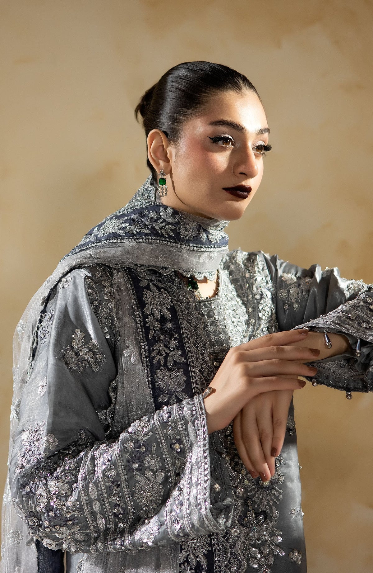Imrozia Premium | Aurelia Formals 26 | JF-40 B Selene - Formal Dress - available at Maria Faisal in UK and USA.
