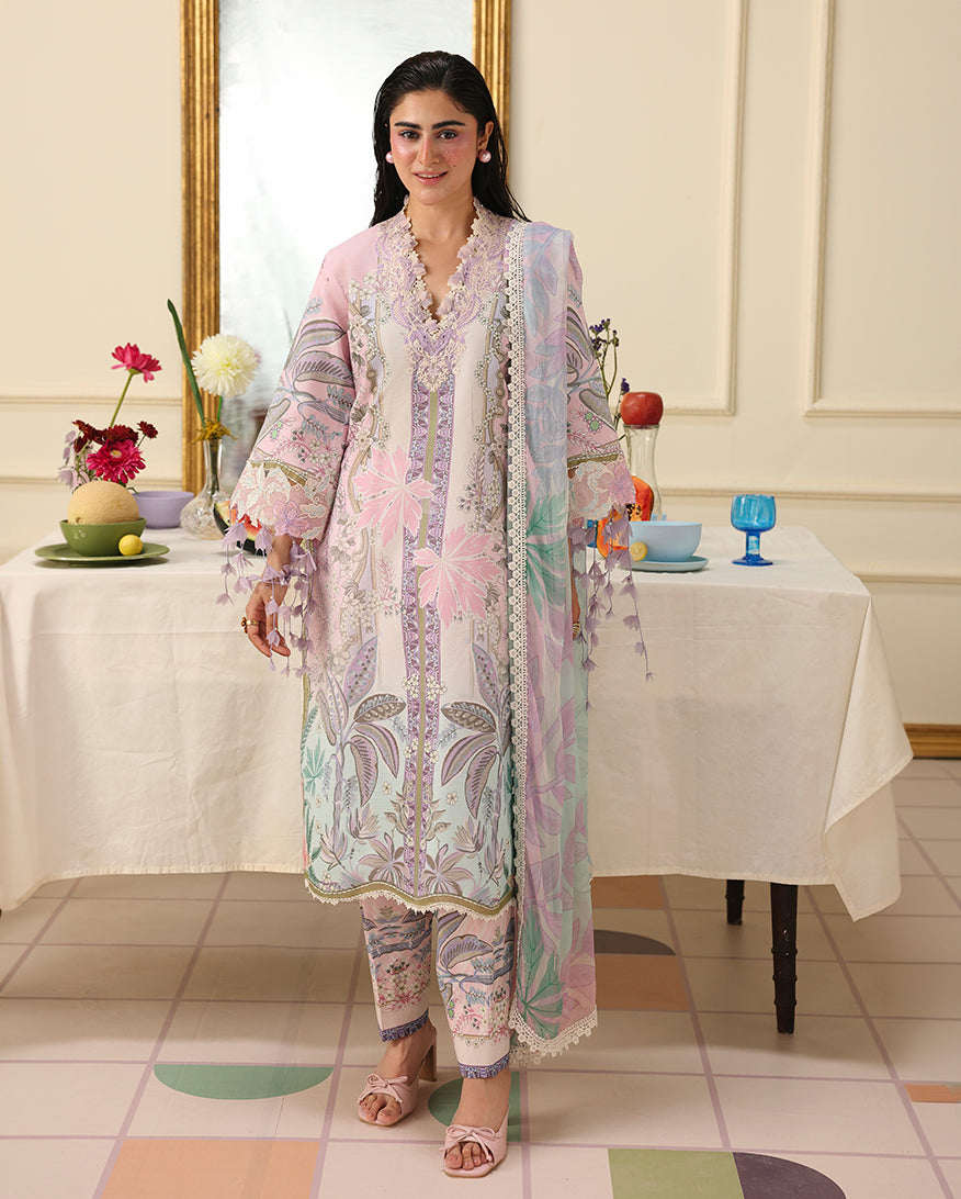 Mushq | Soleil Prints | Serena Bloom - Luxury Dress - available at Maria Faisal in UK and USA.