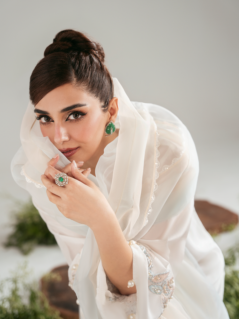 Ain | Luxe Edit | Serene - Luxury Dress - available at Maria Faisal in UK and USA.