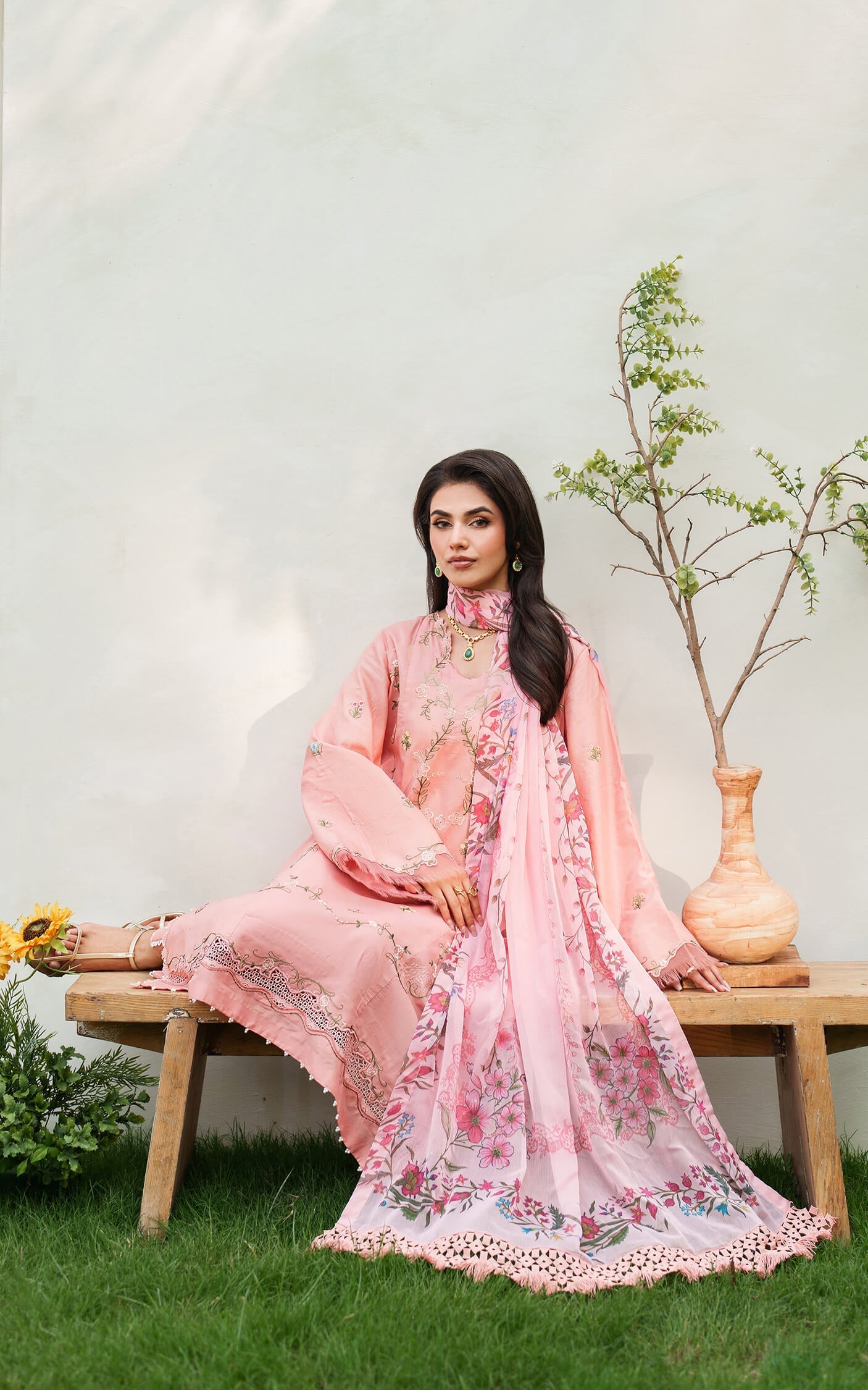 Asifa and Nabeel | Eden Cambric 25 | Serene Blush ECU25-01 - Ladies Clothes - Maria Faisal