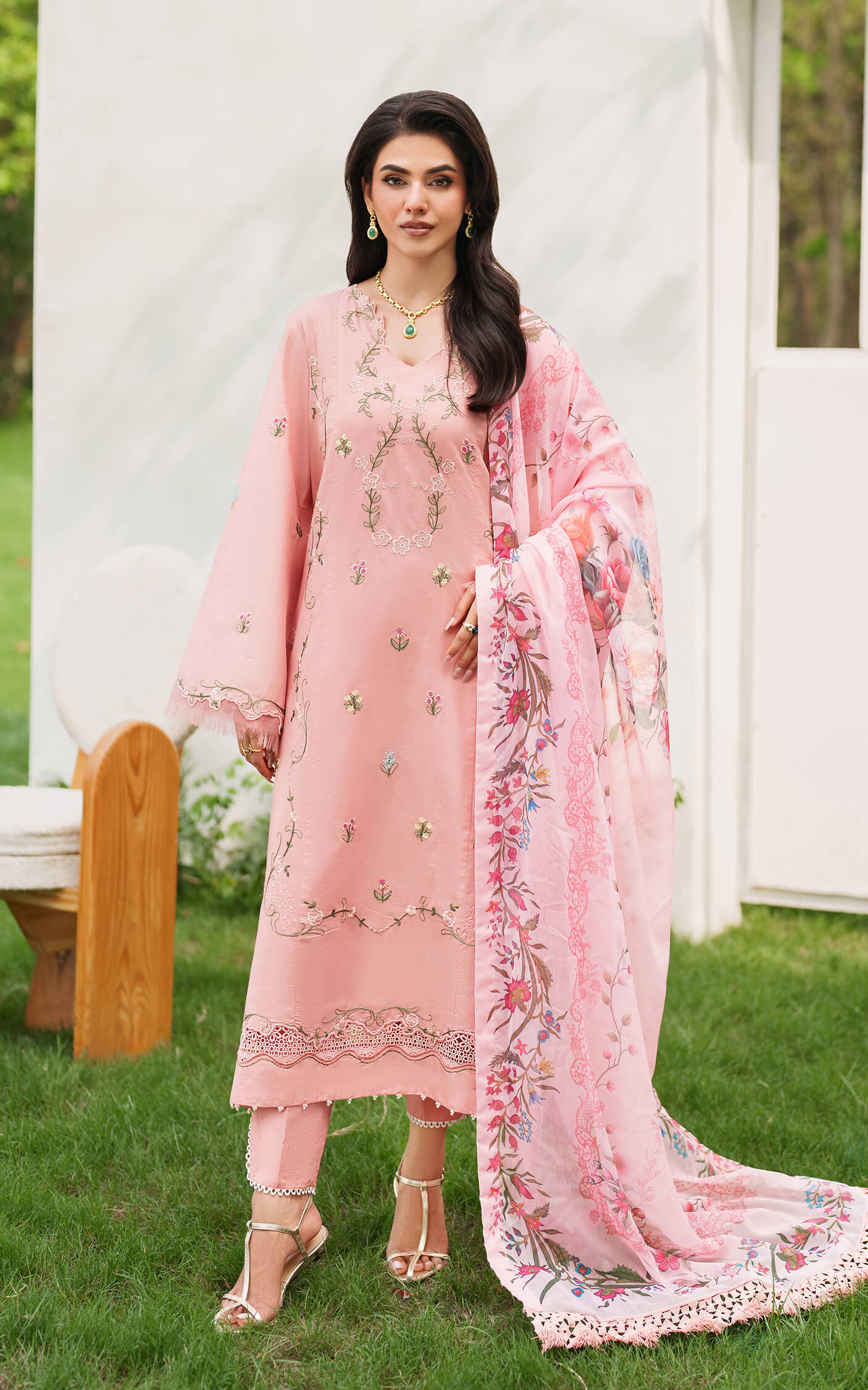 Asifa and Nabeel | Eden Cambric 25 | Serene Blush ECU25-01 - Ladies Clothes - Maria Faisal