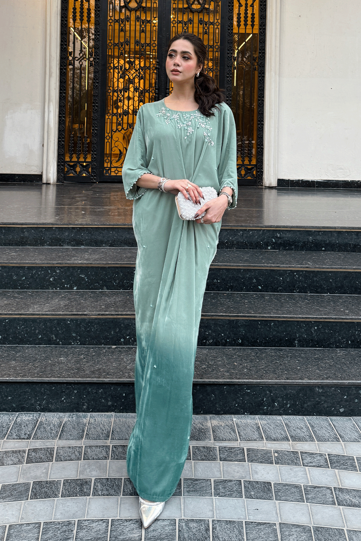 Erum Khan | Velvet Edit | Serenity - Formal Dress - available at Maria Faisal in UK and USA.