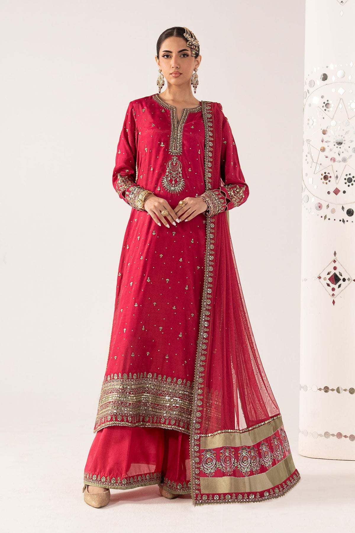 Maria B | Luxury Formals Pre Fall | SF-PF26-10-Pink - Formal Dress - available at Maria Faisal in UK and USA.