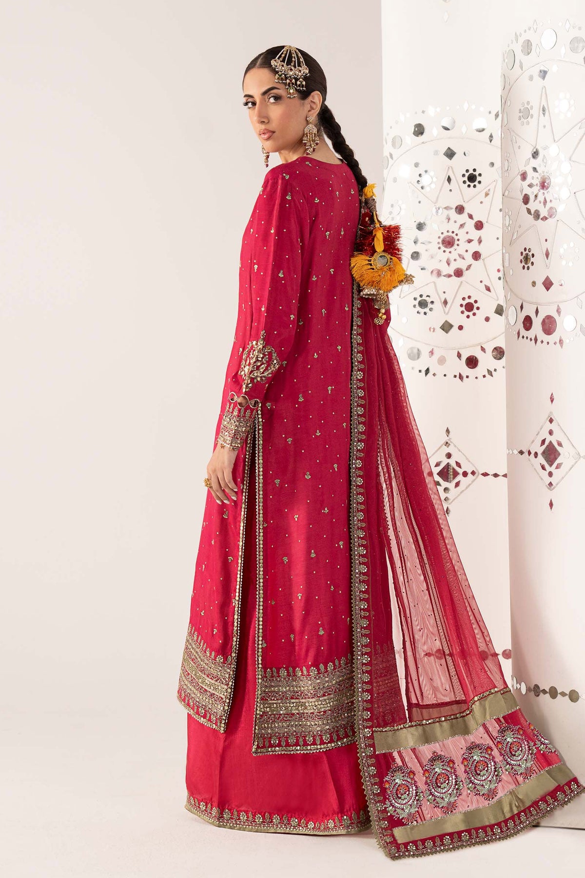 Maria B | Luxury Formals Pre Fall | SF-PF26-10-Pink - Formal Dress - available at Maria Faisal in UK and USA.
