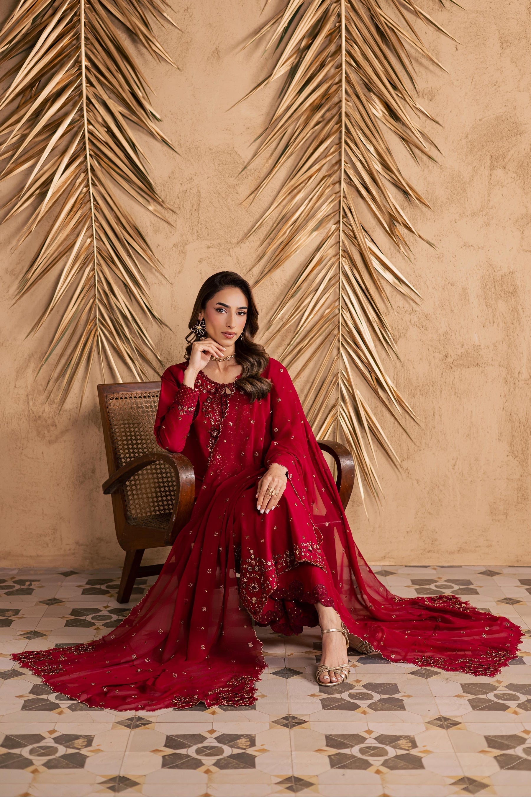 Batik | Festive Eid 26 | Shaili - Luxury Dress - available at Maria Faisal in UK and USA.