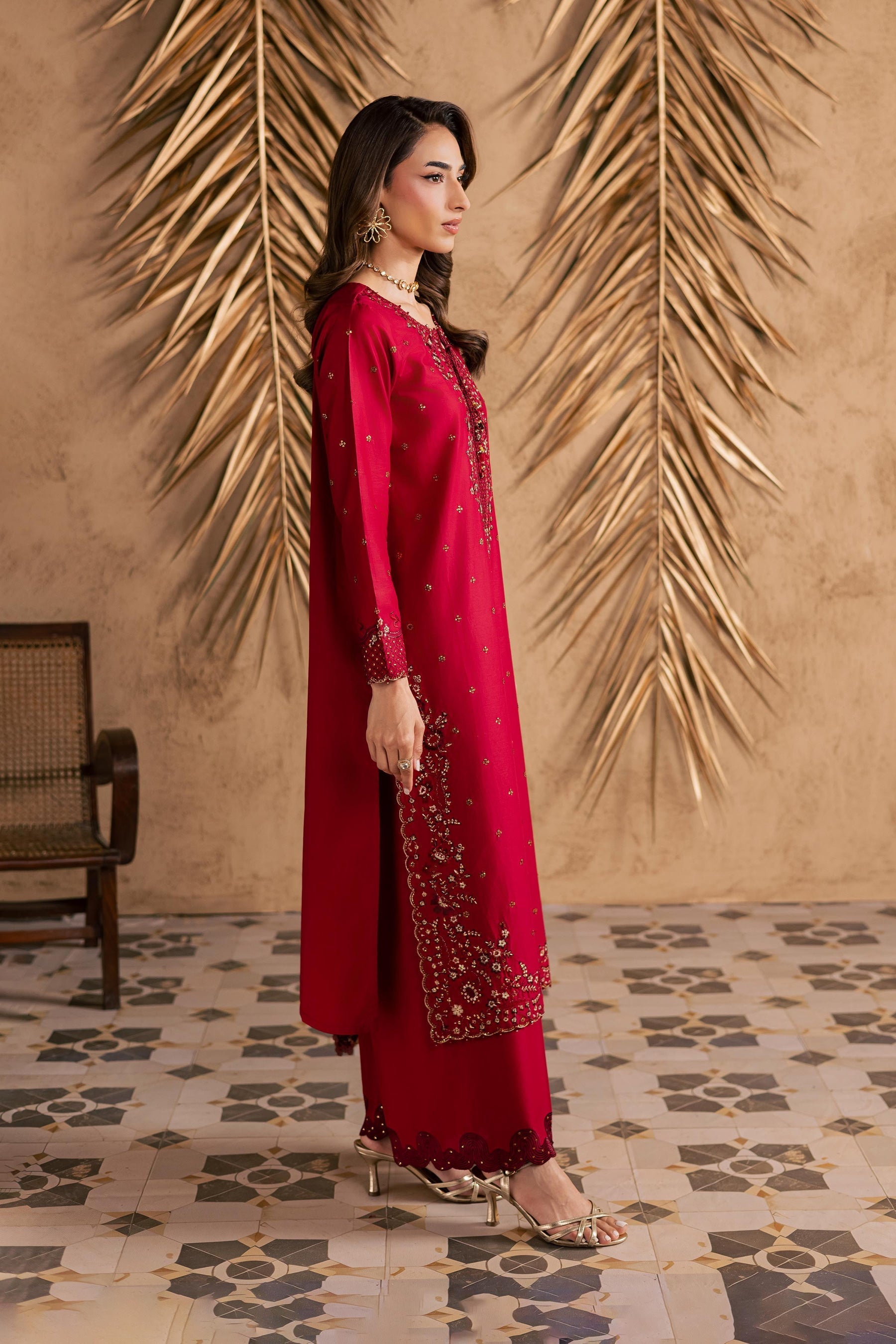 Batik | Festive Eid 26 | Shaili - Luxury Dress - available at Maria Faisal in UK and USA.