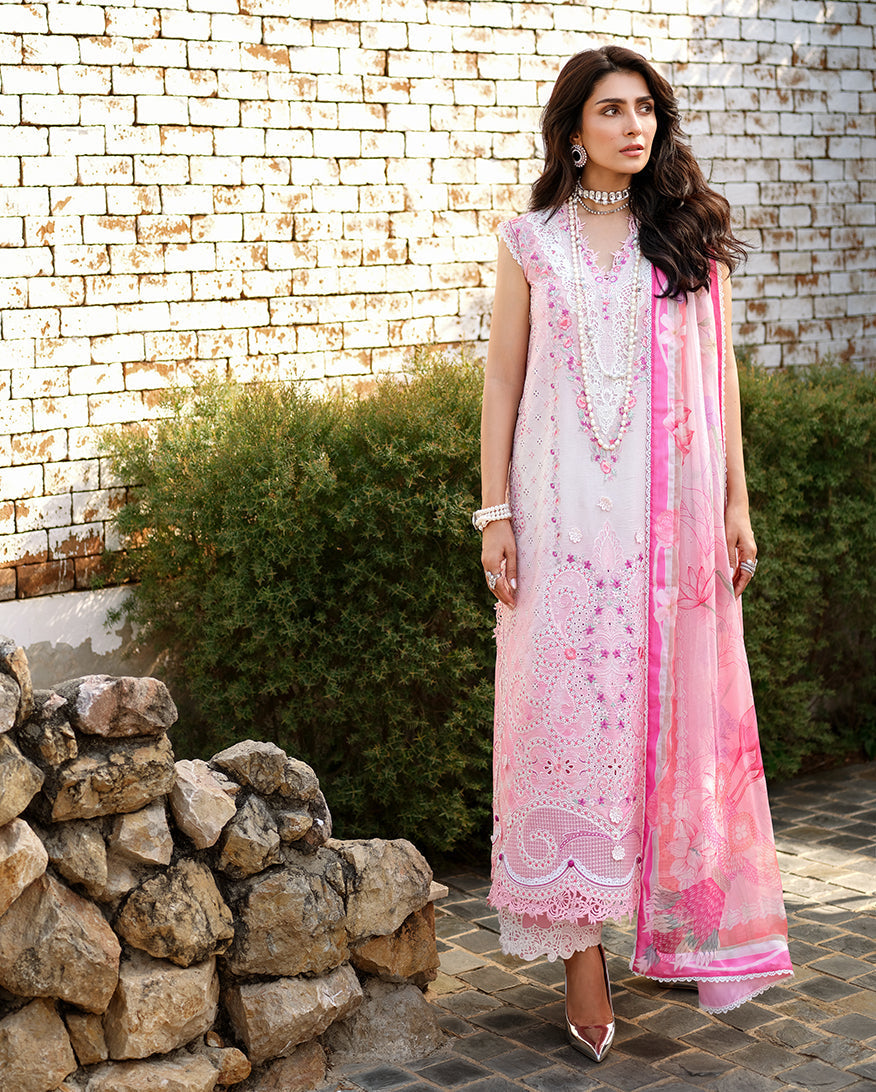 Mushq | Amoi Luxury Lawn | Silent Dreamer - Luxury Dress - available at Maria Faisal in UK and USA.