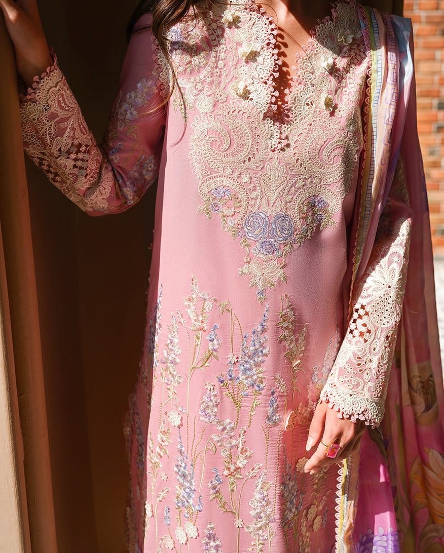 Mushq | Amoi Luxury Lawn | Silent Vows - Luxury Dress - available at Maria Faisal in UK and USA.