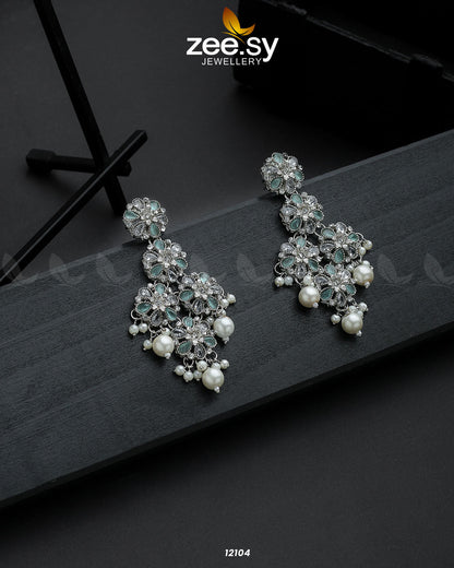 Silver Orchid Earrings - Earrings 