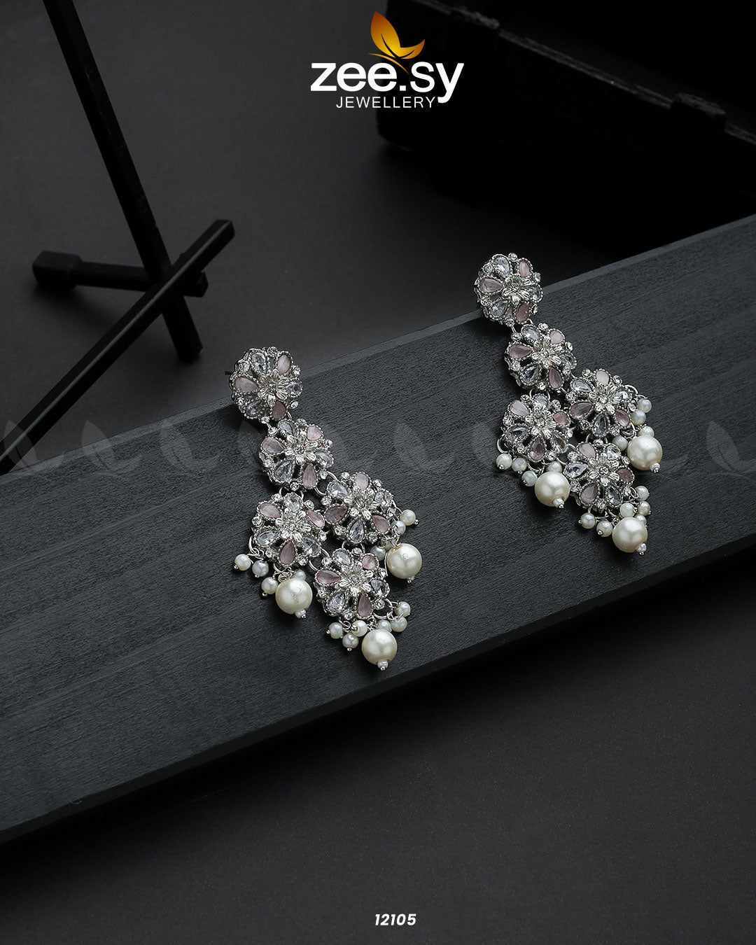 Silver Orchid Earrings - Earrings 