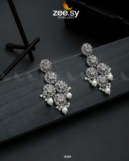 Silver Orchid Earrings - Earrings 