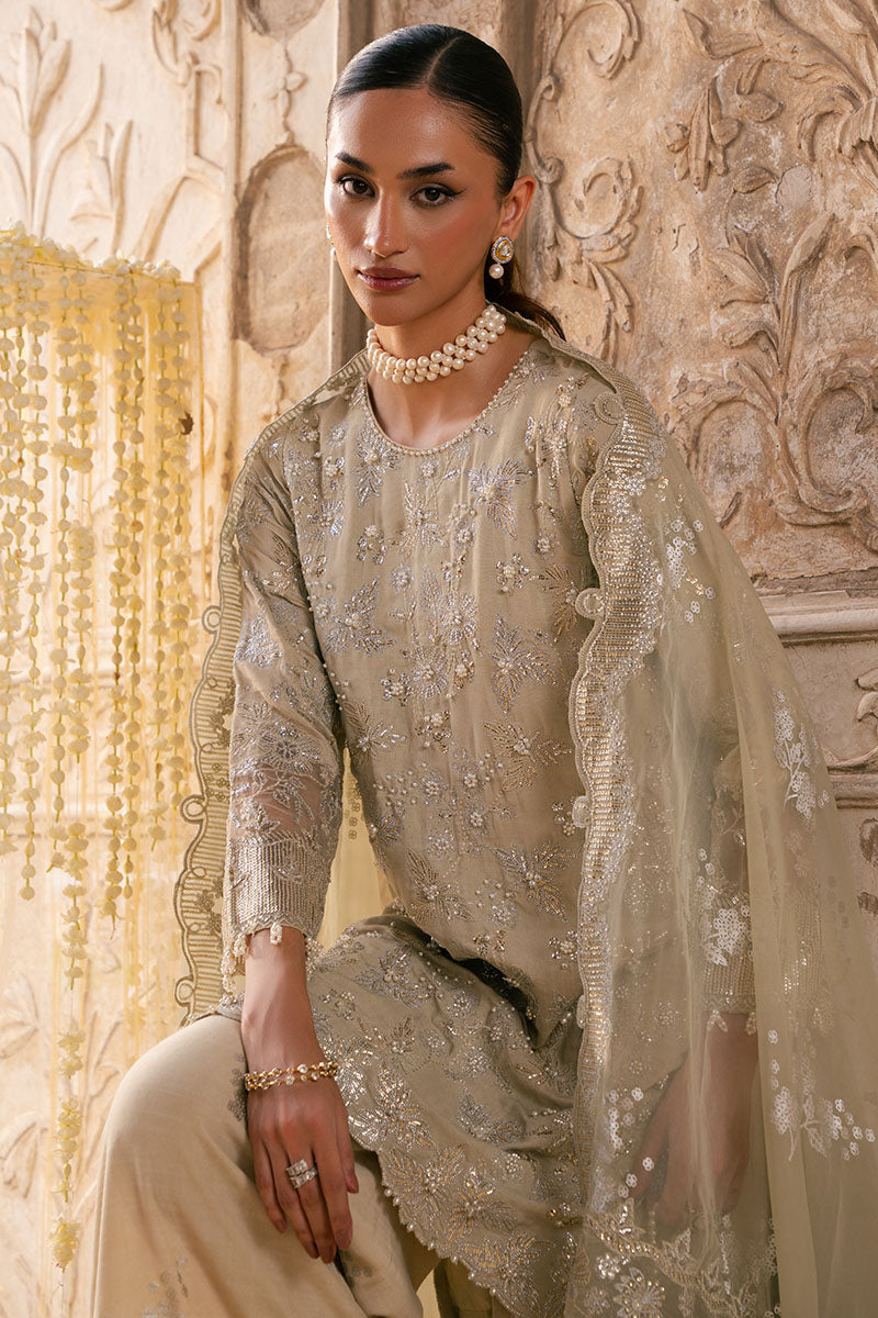 Cross Stitch | SS-25 RTW WEDDING EDIT-1 | SILVER MIST - Wedding Dress - available at Maria Faisal in UK and USA.