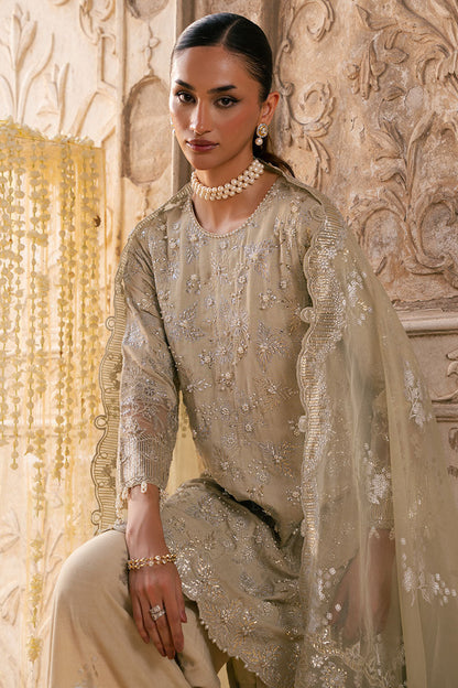 Cross Stitch | SS-25 RTW WEDDING EDIT-1 | SILVER MIST - Wedding Dress - available at Maria Faisal in UK and USA.