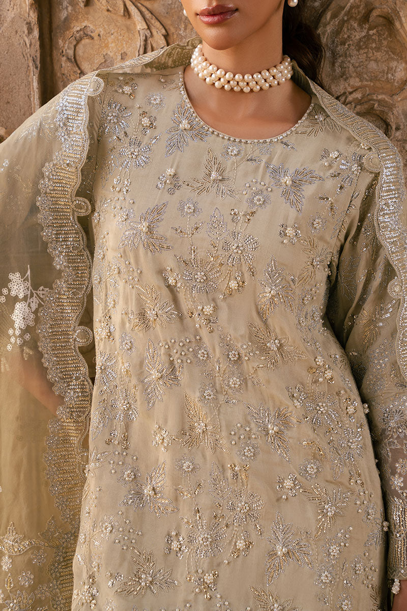 Cross Stitch | SS-25 RTW WEDDING EDIT-1 | SILVER MIST - Wedding Dress - available at Maria Faisal in UK and USA.