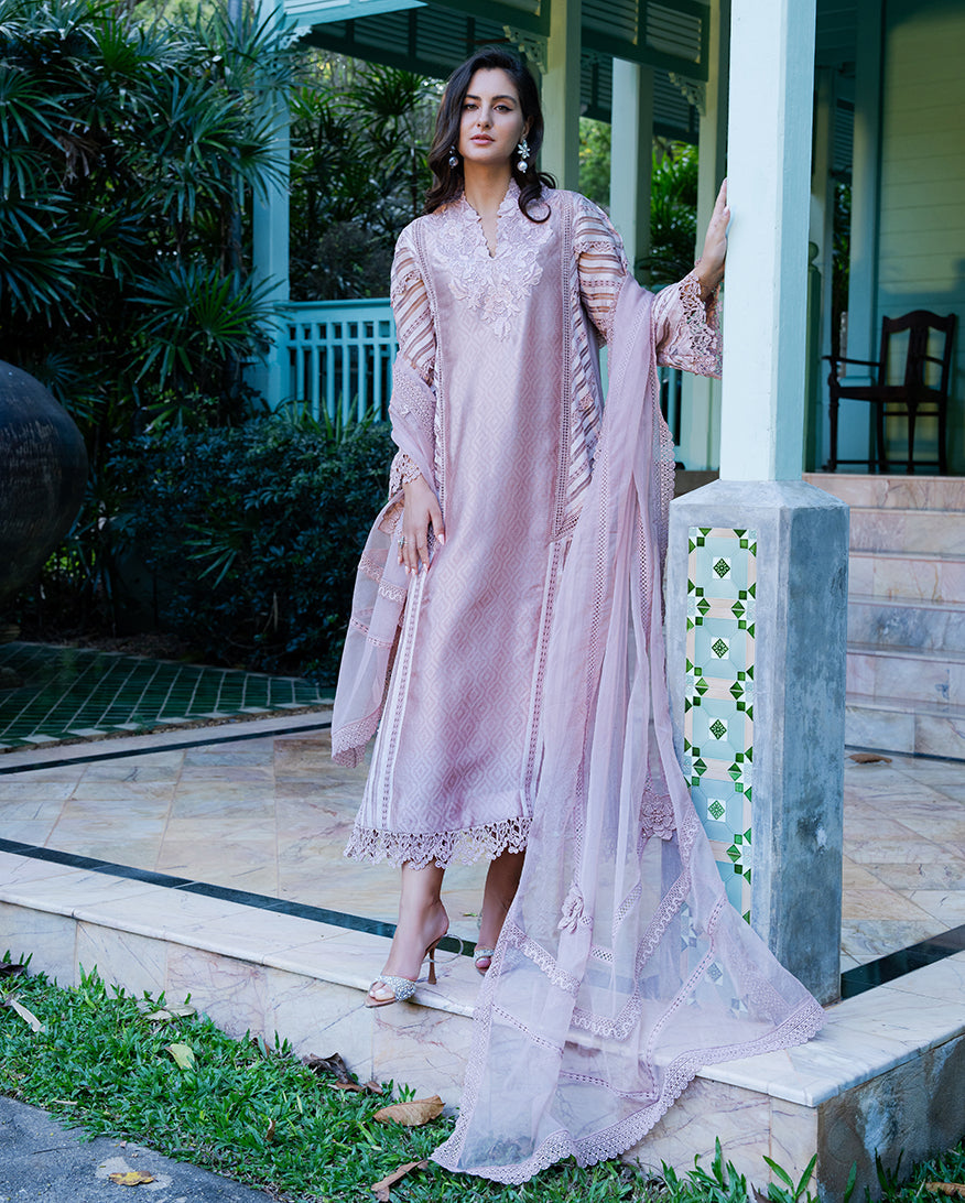 Mushq | Euphoria Pret | Silver Lining - Luxury Dress - available at Maria Faisal in UK and USA.