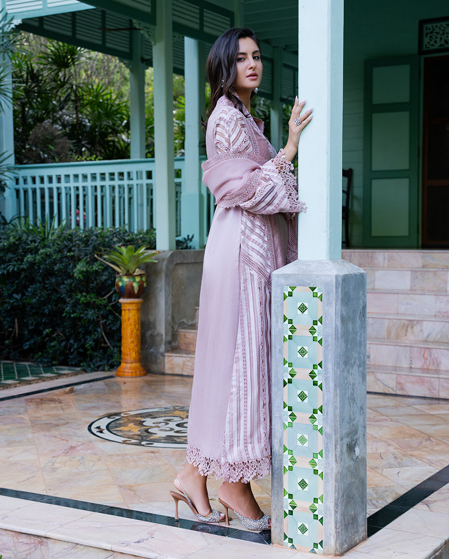 Mushq | Euphoria Pret | Silver Lining - Luxury Dress - available at Maria Faisal in UK and USA.