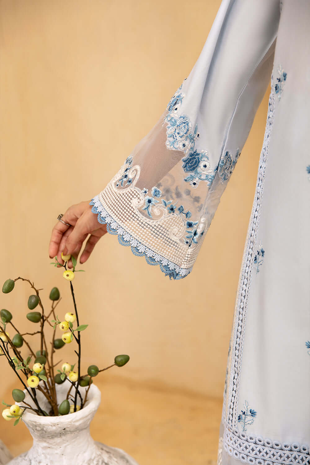 Azure | Luxury Lawn 26 | Skyline Serenity - Luxury Dress - available at Maria Faisal in UK and USA.