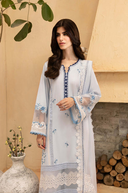 Azure | Luxury Lawn 26 | Skyline Serenity - Luxury Dress - available at Maria Faisal in UK and USA.