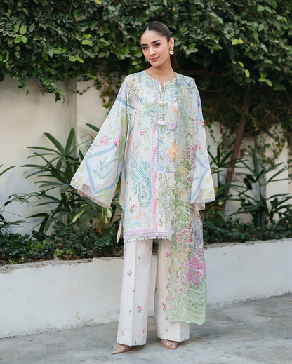 Roheenaz | Whispered Florals | Soft Bloom - Casual Dress - available at Maria Faisal in UK and USA.