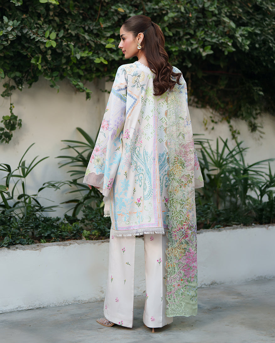 Roheenaz | Whispered Florals | Soft Bloom - Casual Dress - available at Maria Faisal in UK and USA.
