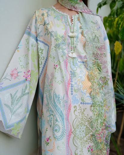 Roheenaz | Whispered Florals | Soft Bloom - Casual Dress - available at Maria Faisal in UK and USA.