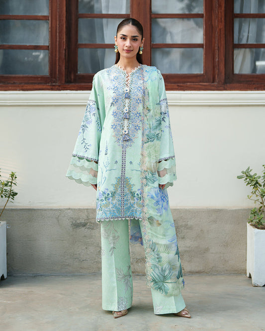 Roheenaz | Whispered Florals | Soft Meadow - Casual Dress - available at Maria Faisal in UK and USA.
