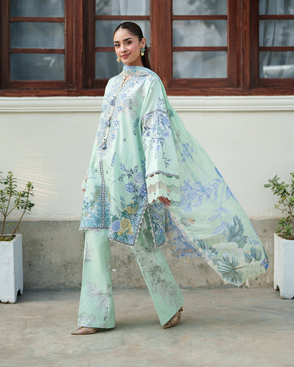 Roheenaz | Whispered Florals | Soft Meadow - Casual Dress - available at Maria Faisal in UK and USA.